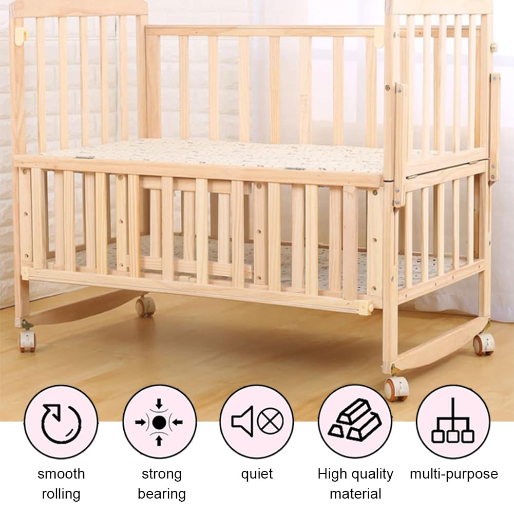 Rotelle per letti per bambini, Ruote Girevoli per lettino, 360° Girevoli Ruote, Rotelle per Mobili, Set di 4 Ruote per Lettino per Bambini in Gomma,Adatto per Mobili,Passeggini,Sedie,Piccoli Divani