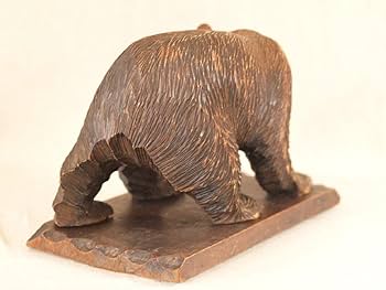 【希少】北海道 白老 アイヌ 木彫り熊 置物　アンティーク Amazon.co.jp: 昭和レトロ八雲白老記念木彫り熊26m北海道彫刻家アイヌ