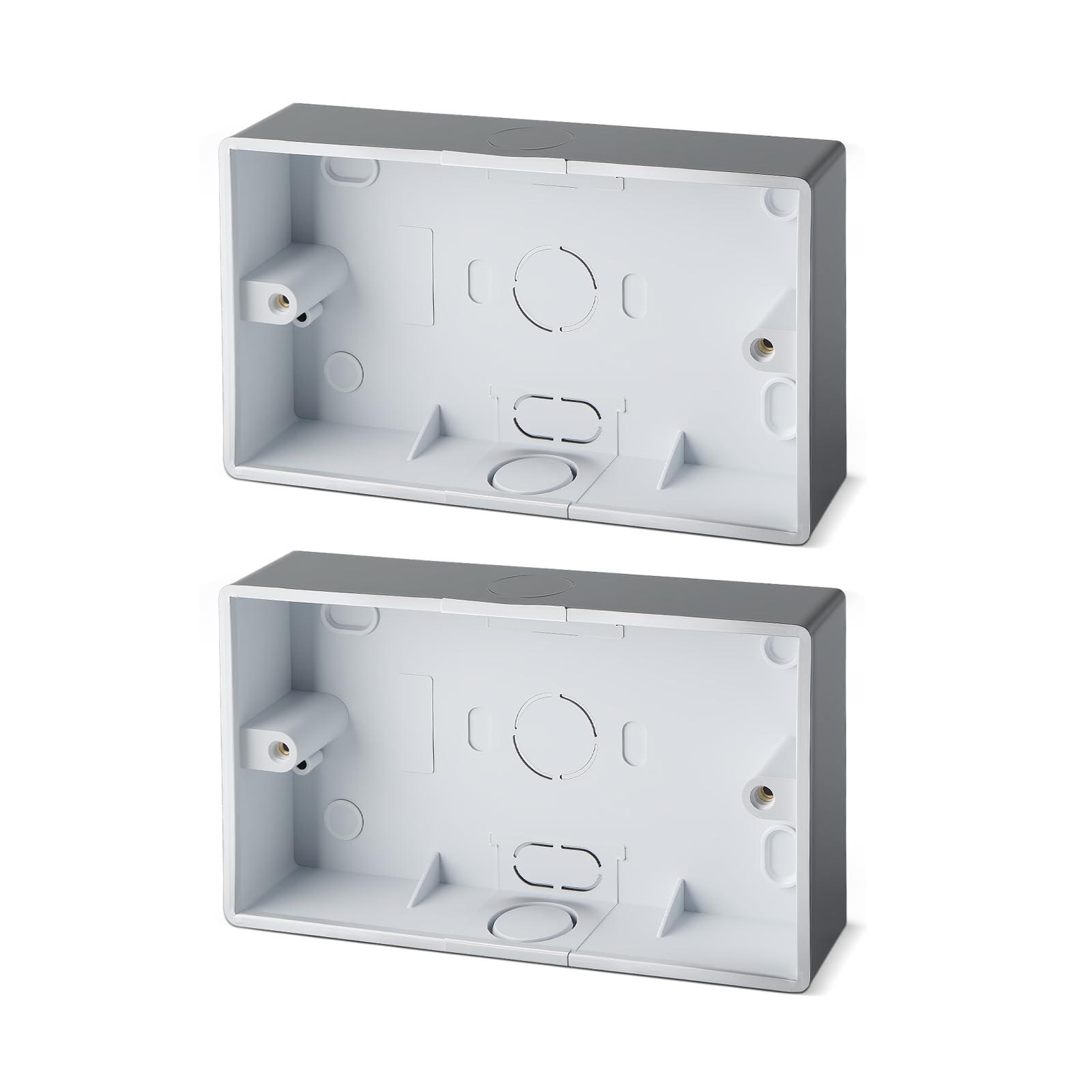 Surface Mounted Electrical pattress Box Black 2 Gang Stylish and Durable Box for Mounting Electrical Devices(2 Pack)