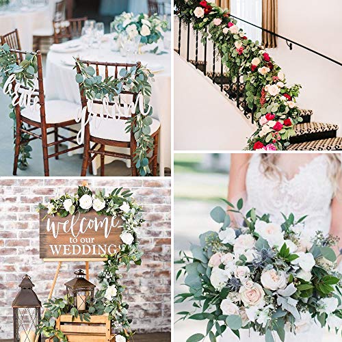 Cewor 3 Pack Artificial Eucalyptus Garland With Willow Leaves Fake Greenery Vines Swag For Wedding Table Runner Doorways Indoor Outdoor Decoration #TOP6