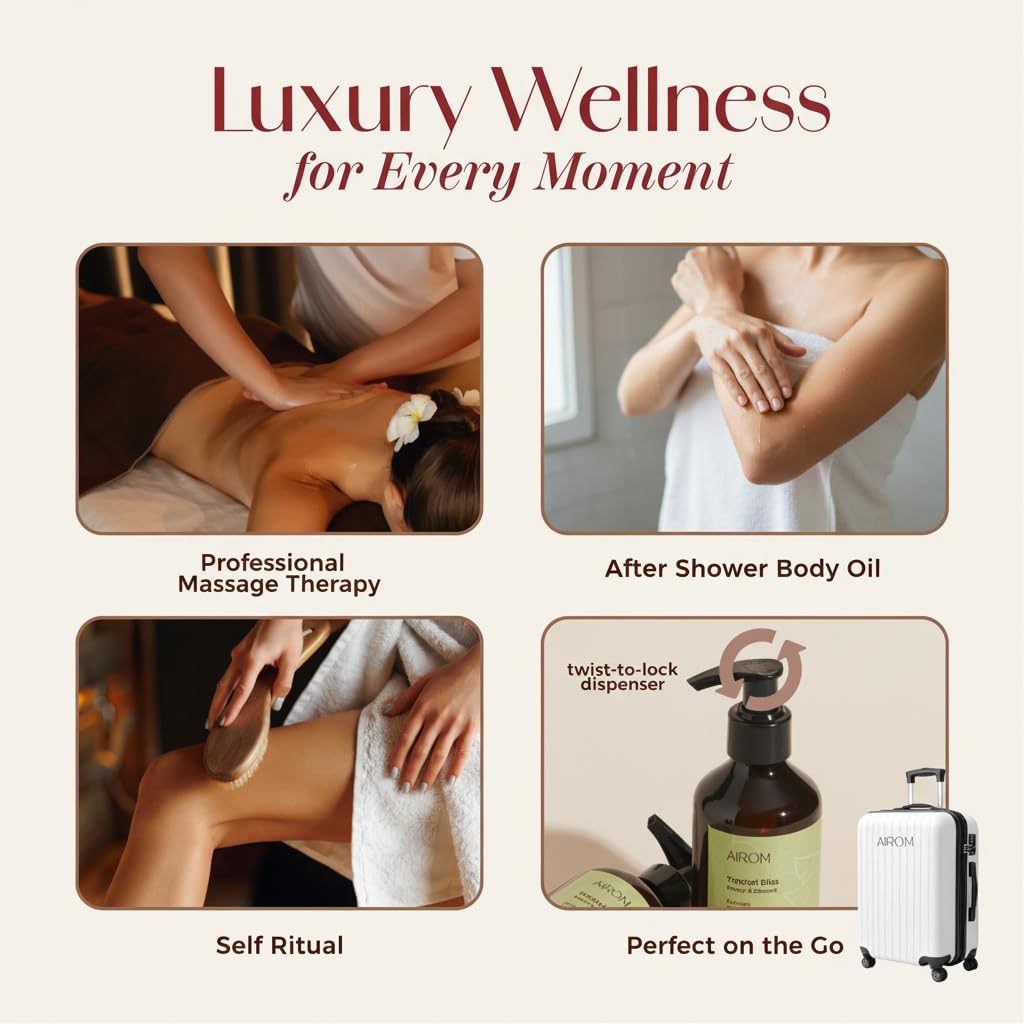 AiROM Jasmine & Lavender Massage Oil for Massage Therapy - Sensual Bloom - Scented Body Oil for Women – Hypoallergenic, Relaxing Aromatherapy, Non-Greasy, Spa Quality - Gift for Her - 6.4 fl oz - Image 7