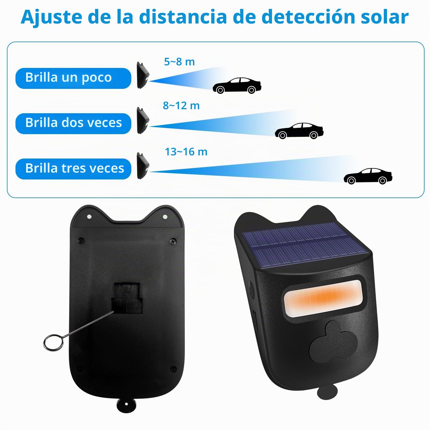 QUMOX Alarma de Entrada con Energía Solar – Sistema de Alerta Inalámbrico con Sensor de Movimiento Exterior, 2 Sensores y 1 Receptor para Seguridad en Casa y Negocio