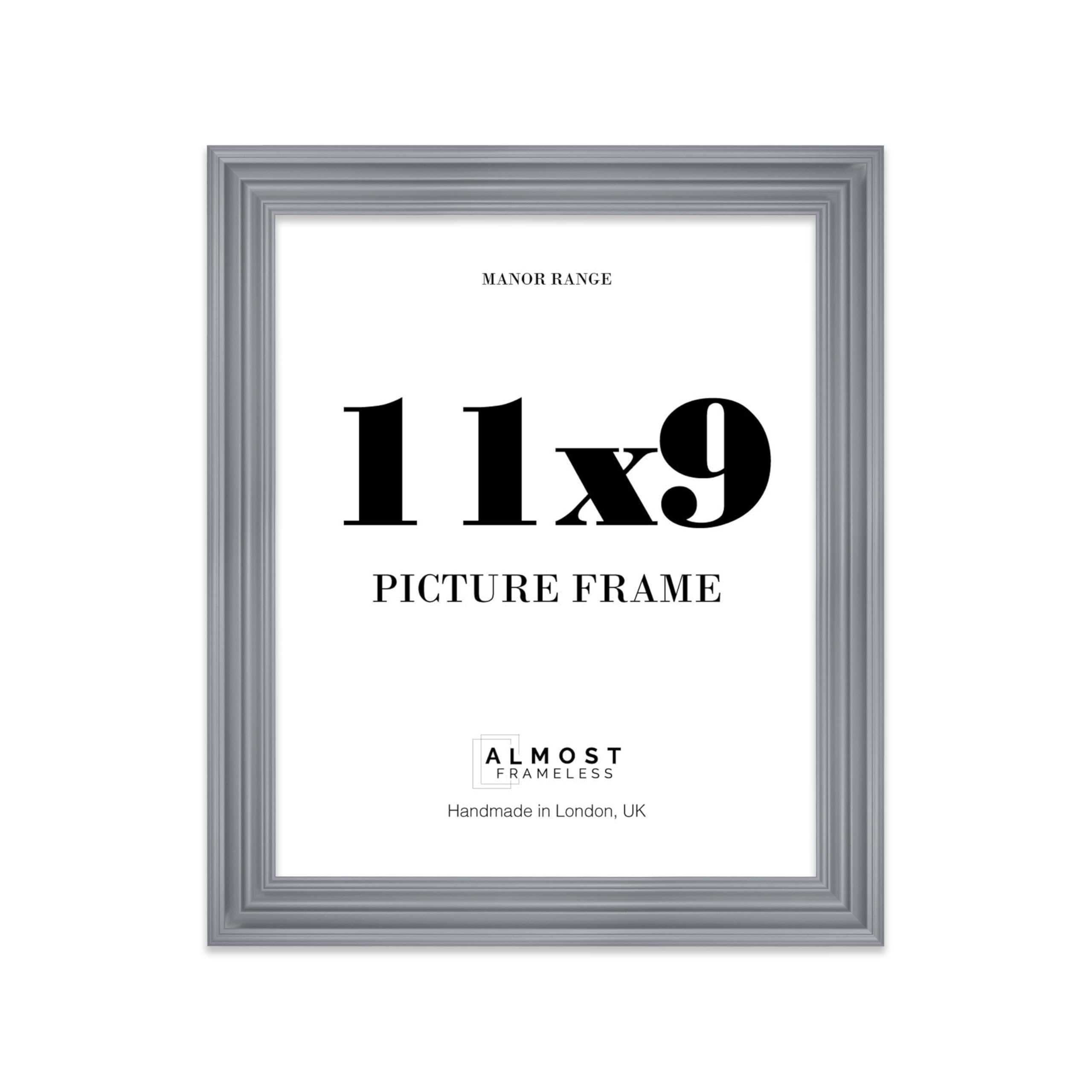 11x9 Picture Frame, Display 11x9 Pictures (22.9 x 27.9cm) - Scandi Grey Distinctive 42mm Edge Ideal for Home Gallery Display - 1 Pack