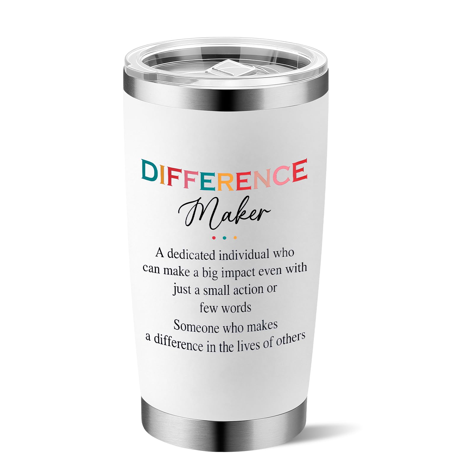 Yuecda Difference Maker Tumbler, 20 Oz Stainless Steel - Motivational, Office, Work Gifts for Women - Anniversary, Christmas, Birthday, Thank You Gifts for Boss, Leader, Employee, Coworker, Teacher