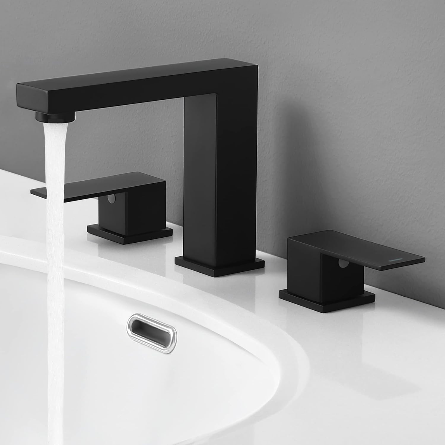 KES Black Bathroom Faucet 8 Inch Widespread Bathroom Faucet 3 Hole