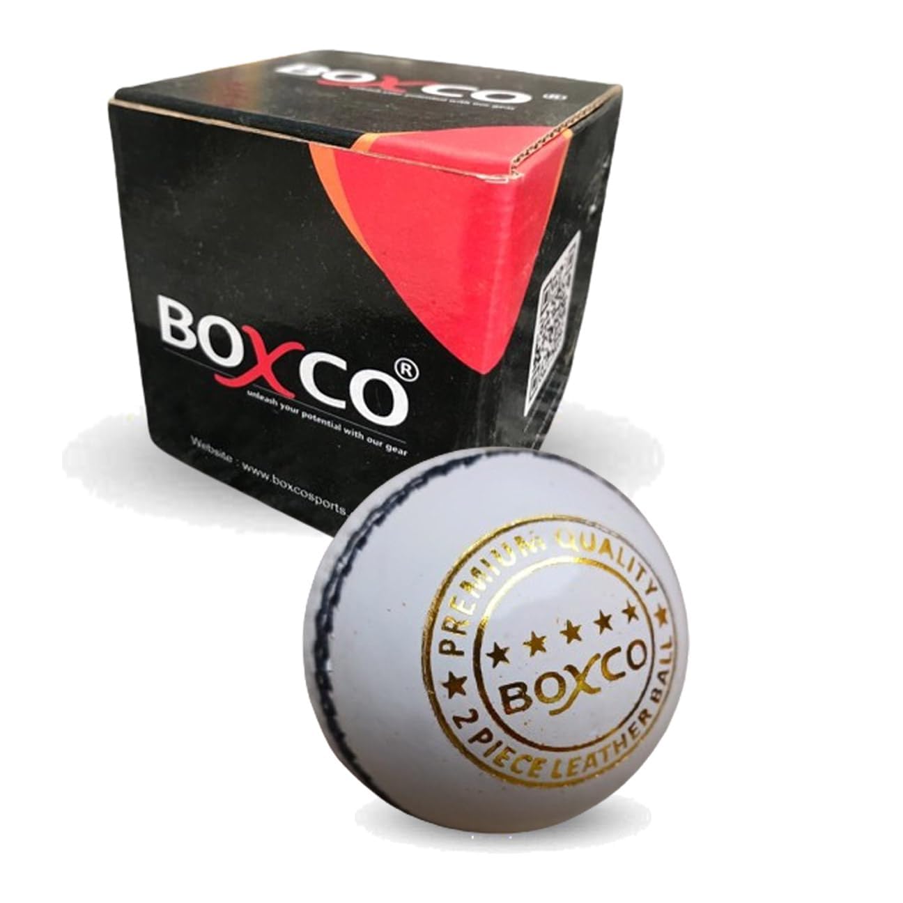 BOXCO Premium Hand Stiched Two Piece Cricket Leather Ball for T20, One Day and Test Matches (White) (Pack of 2) (B0C66WYSB8) Amazon Price History, Amazon Price Tracker