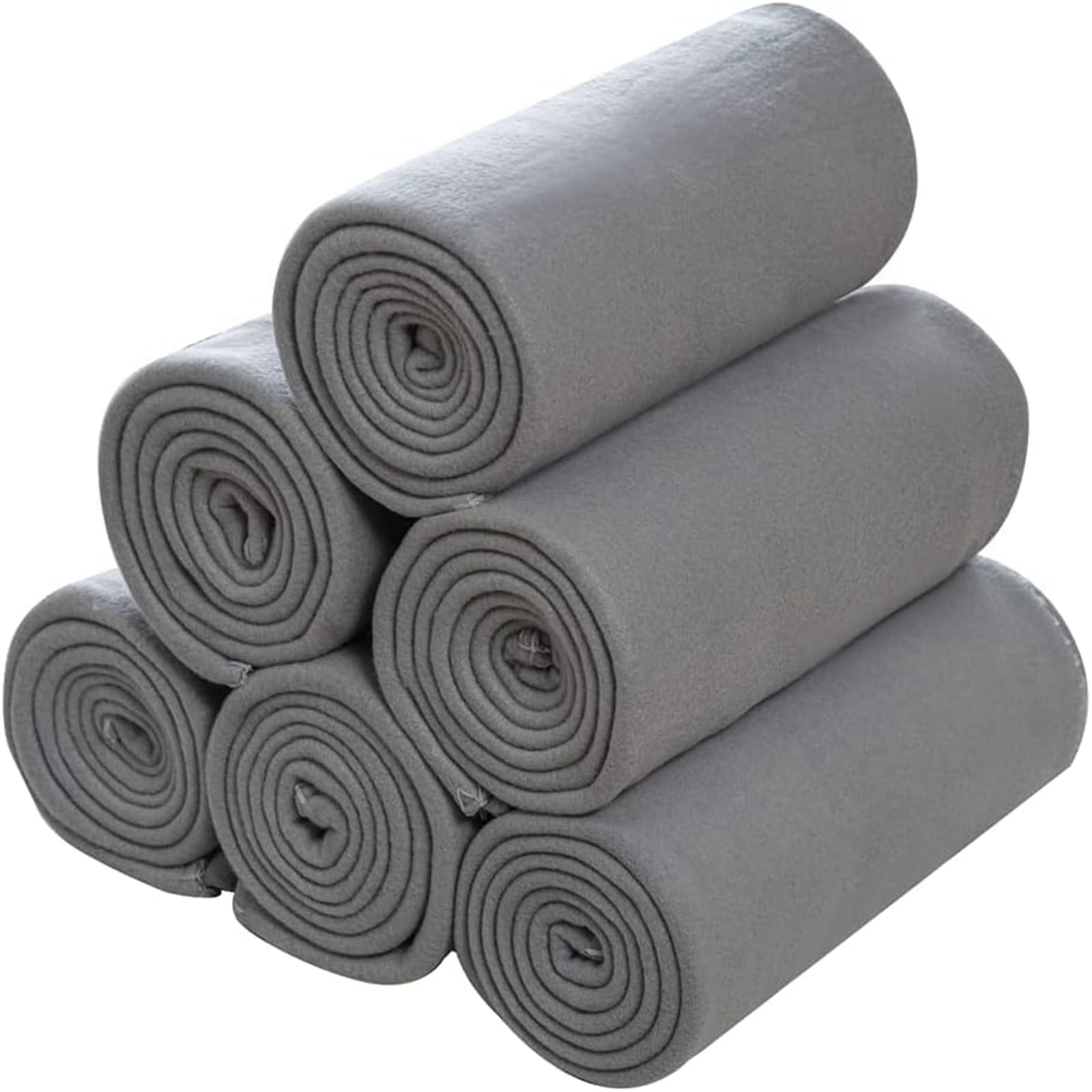 CAI TENG Fleece Throw Blanket 6 Pack Soft Kid Blankets Cozy Lightweight for Couch Bed Travel Blanket Bulk Pet Blanket Warm Fleece Fabric Picnic Garden Solid for Home Sofa 125 X 150 CM Grey — image 1