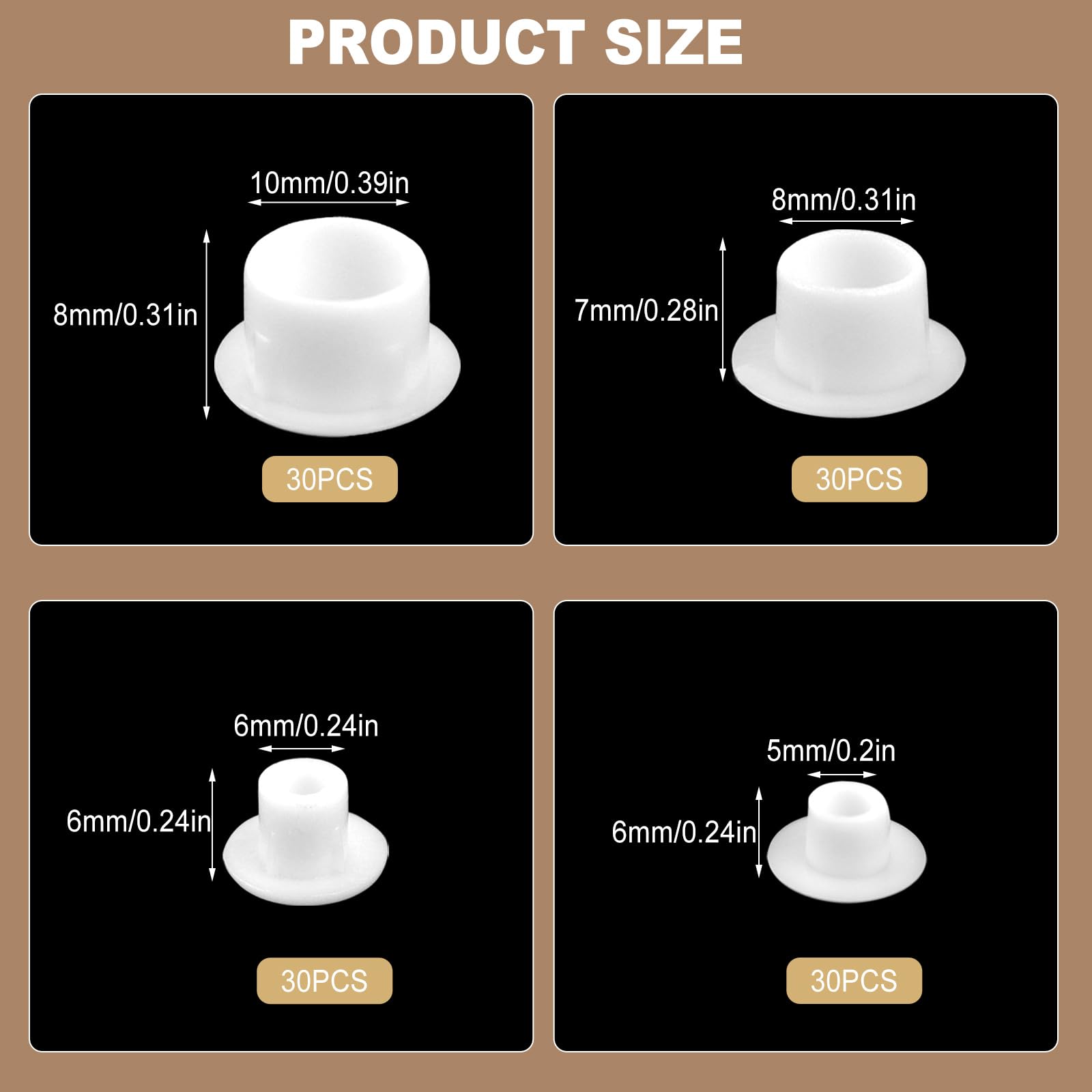 Tappi Per Fori Di Plastica Bianchi - 120 Pezzi, Copri Viti Per Mobili E Armadi - Foto 3