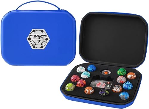 Funda compatible con Bakugan, bolsa organizadora de juguetes para figuras, BakuCores, Armored Alliance, Geogan Rising con bolsillo de malla, soporte