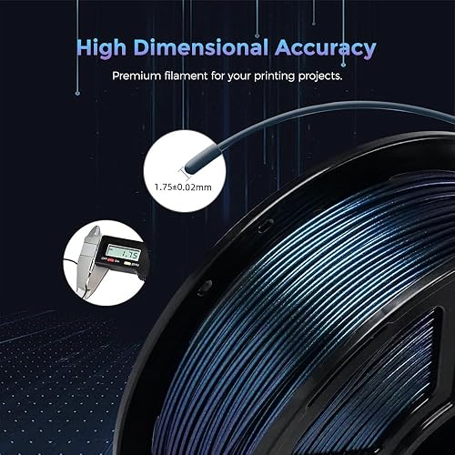 Miniatura 3 de FLASHFORGE Filamento PETG de 0.069 in, filamento de impresora 3D camaleón con cambio de color, cambia de color con la luz y los ángulos, carrete de