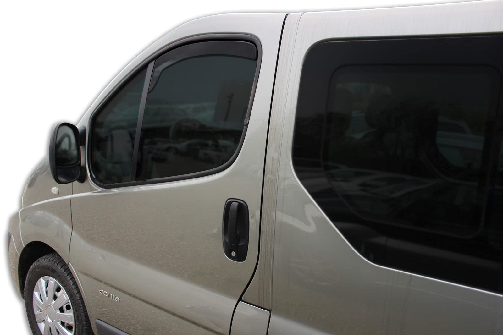 J&J AUTOMOTIVE GD Déflecteurs d'air et de Vent pour Opel Vivaro 2001-2014 2pcs, Teintés, Avant et Arrière, Aérodynamique
