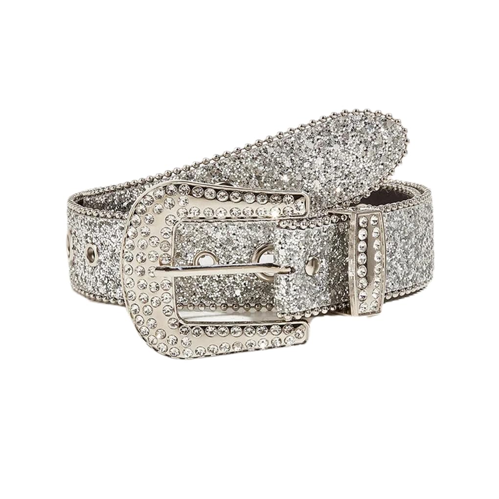 Cinturón de piel sintética con diamantes de imitación para mujer, accesorios de vestir