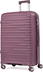 Mala De Viagem Grande Expansível 32Kg Polipropileno 8 Rodas 360 Giratória Para Despachar Rígida Leve Tamanho G Viagem Internacional Resistente (ROXO, Grande)