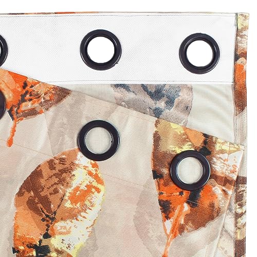 Image of Curtain Door - Raga Plain Curtains 7 Feet Transparent Curtains for Door |Abstract| Beige and Orange | Polyester, Pack of 2