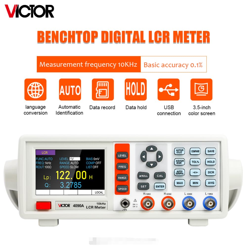 QDTimes 4090A/B/C 5 Digit Digital Desktop Type Bridge LCR Meter RS232(or 485) 1500mV Adjustable Analyzer(Victor 4090B)