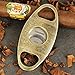 CIGARISM Copper Flower Carving Vintage 2 Blades Cigar Cutter (Bronze)