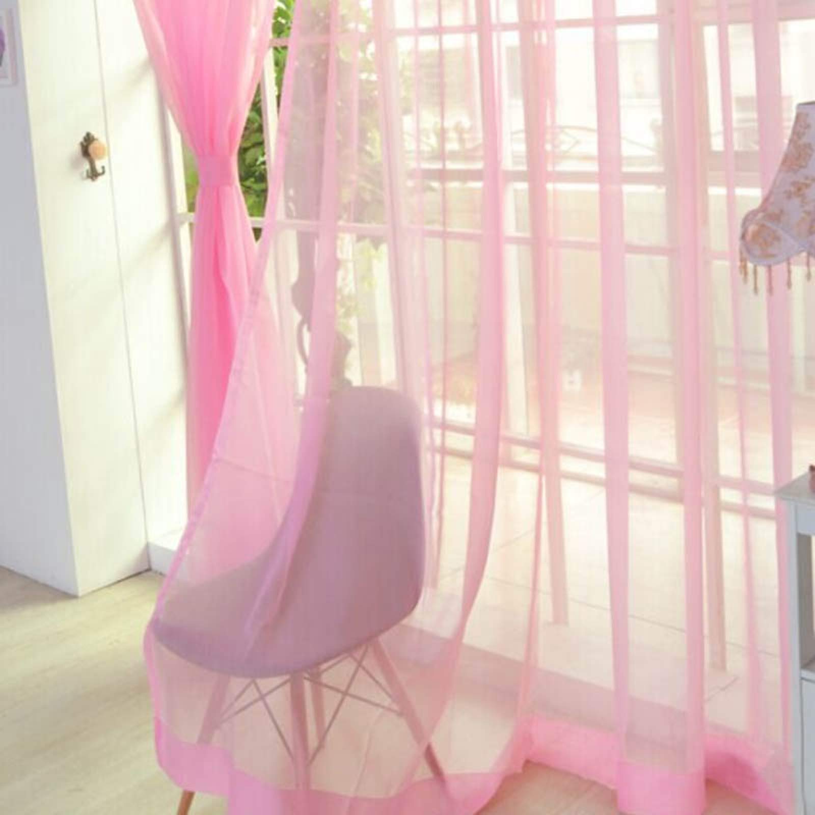 Alicare Drapes Sheer Curtain Backdrops Home Decor Pure Color Indoor Outdoor Wedding Party Family Patio Lawn Decoration 1 Panel (Pink)