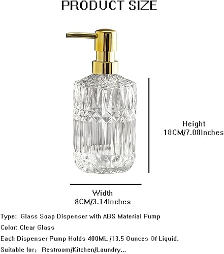 Miniatura 3 de Dispensador de jabón de vidrio con bomba de material ABS, dispensador de jabón de manos para baño, botella líquida recargable de jabón de cocina de