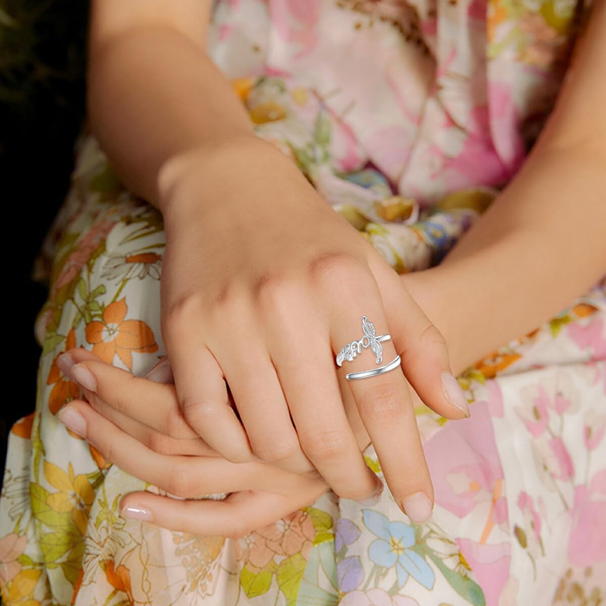 Diamond Faith Cross Ring for Women 925 Sterling Silver Faith Open Rings with Lab Grown Diamond Jewelry Gifts for Her