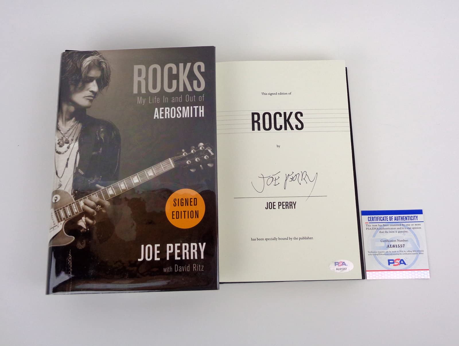Aerosmith エアロスミス Joe Perry 直筆サイン本 Joe Perry Signed Autograph Rocks 1st Edition/1st Print Book COA at