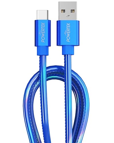 LIQUIPEL Powertek Metallic Shine - Cable de carga USB tipo C, cable USB C de carga rápida de 6 pies, adaptador para automóvil, Galaxy, Android,
