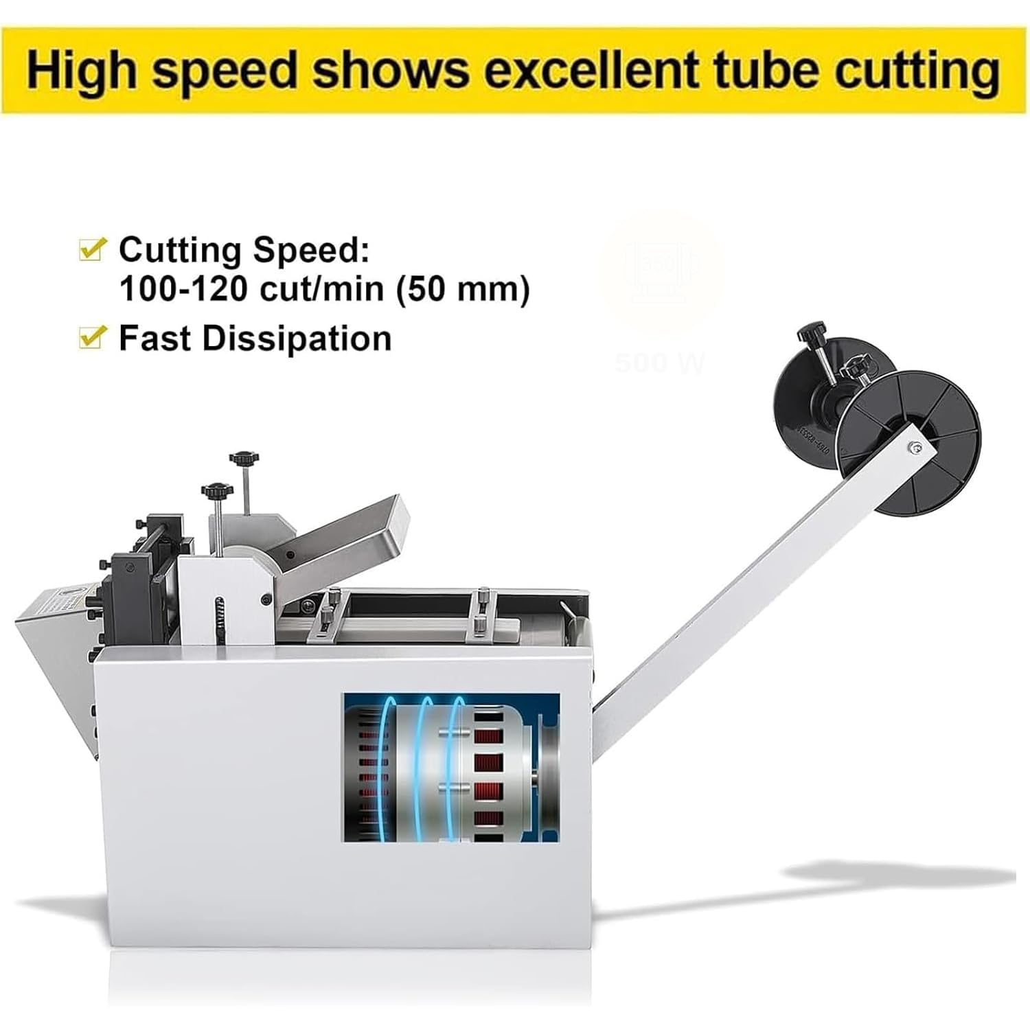 Máquina Automática De Corte De Tubos Termorretráctiles, 650 W, para Cables Y Tuberías, Ancho De Corte De 0 A 100 Mm, hasta 110 Cortes por Minuto, para Cables, Tuberías, Fundas De Goma Y Plástico.