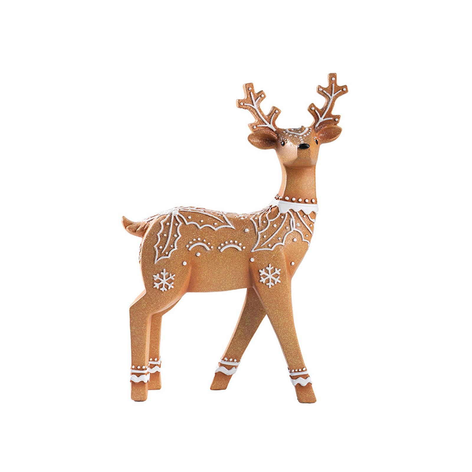 Scultura di renna fatta a mano a tema natalizio decorazione di cervo per caminetti mensola desktop display casa o ufficio resina renna decorazioni natalizie