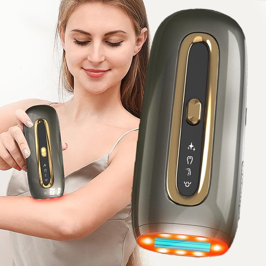 Solarae Painless Sapphire Ice Cooling IPL Laser Hair Removal Device at Home for Woman & Men| Safe and Permanent-Alternative to Salon Hair Removal for Face, Body, Bikini| Pain Free, Gentle to Skin