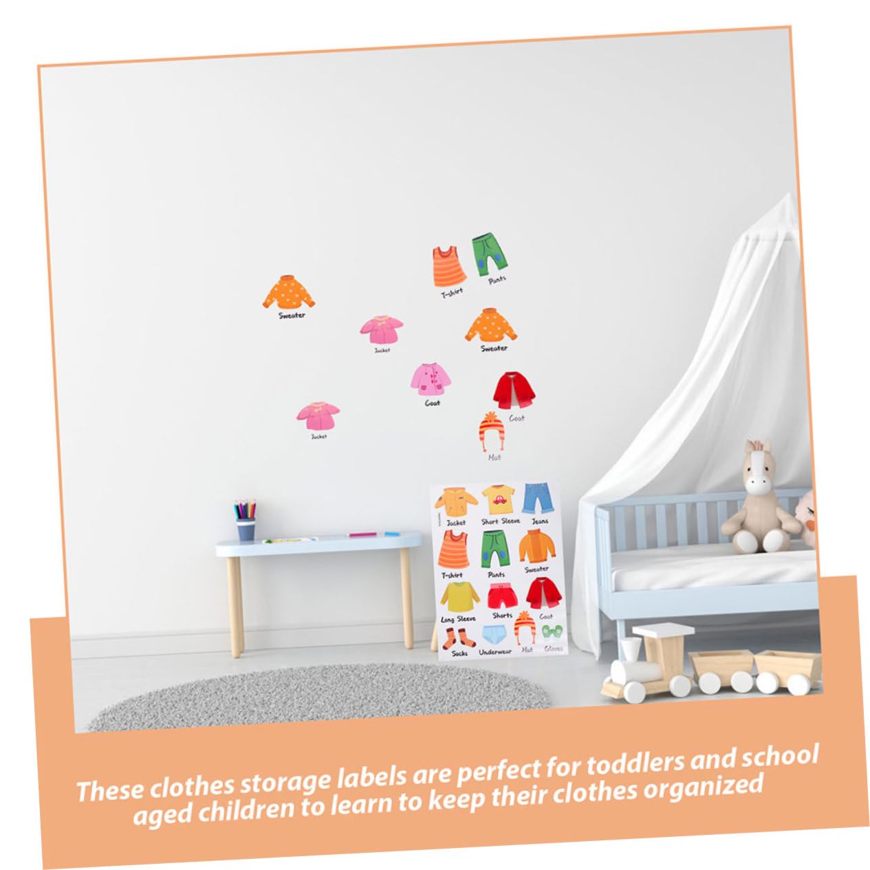 1 Set Removable Wardrobe Stickers - Cute Clothing Classification Labels For Drawers, Dressers & Closet Organization