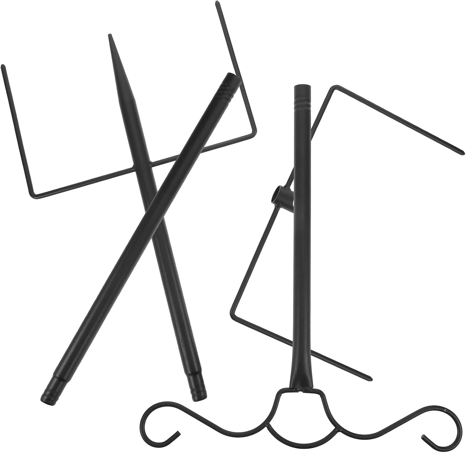 Outdoor Shepherds Hook String Light Pole 46-inch Garden Plant Hanger Stand for Patio Yard Hanging Lanterns Solar Lights