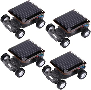 HOHXFYP 4 Unids/Set Mini Coche de Energ¨ªa Solar,Entrenamiento Mental ABS Duradero para Ni?os Juguete Educativo,Atraer Ni?os Coche de Juguete El¨¦ctrico Solar para Ni?os
