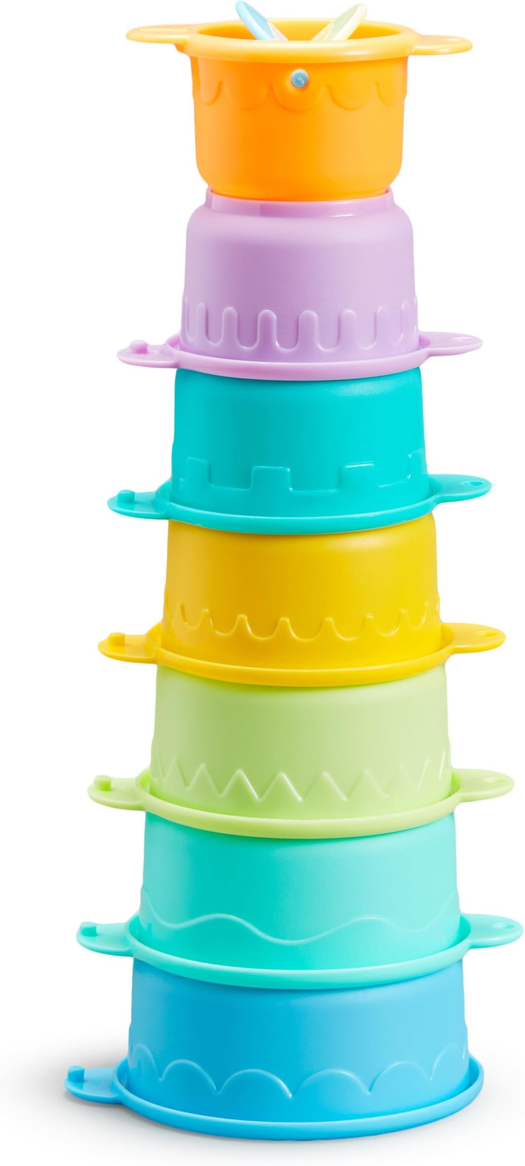 Munchkin Connect-A-Cup Bath Toy, Stacking and Straining Cups for Baby and Toddler