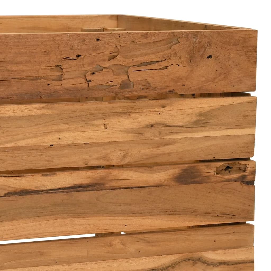 Podwyższona grządka z drewna tekowego, 100 x 40 x 38 cm, ze stalowym stelażem, do ogrodu, na balkon i taras, wytrzymała donica na kwiaty, zioła, sukulenty, storczyki, bonsai i wiele innych