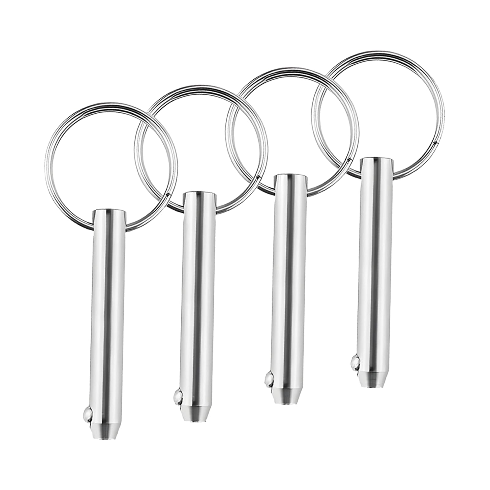 Set di 4 Perni a Sgancio Rapido in Acciaio Inox con Sfera Caricata a Molla, Anello in Acciaio Inox, per Accessori per Bbarche (8 x 55 mm)