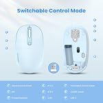 TECKNET Souris sans fil Bluetooth (BT5.0/3.0 & 2.4G) Cliquez sur Compact et Portable USB Mice d'ordinateur optique sans fil, Bluetooth Mouse pour ordinateur portable PC,bleu