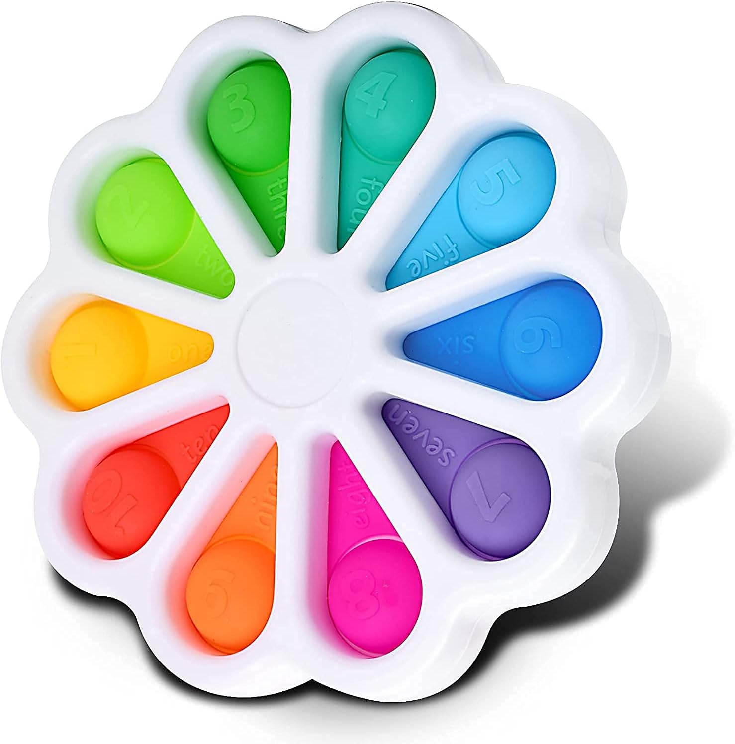 VIRALFlower Fidget Toys, Push Pop Bubble Fidget Sensory Toy, Number and Color Learning Toys for Kids, Sensory Toys for Stress Reliever for Children and Adults