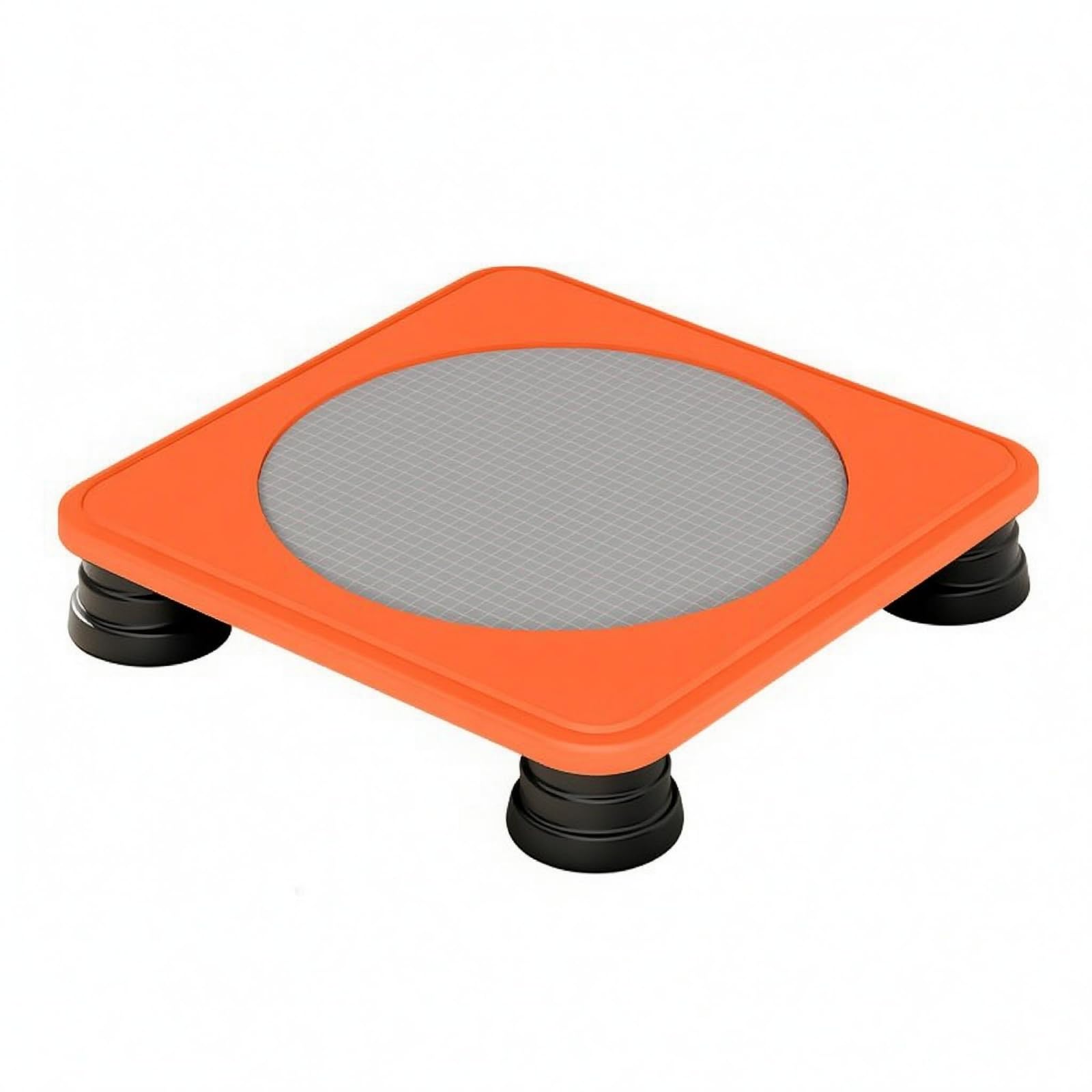 Low Support Feet Children's Mini Trampoline 360-Degree Rebound Square Mini Trampoline Textured Mat Rebound Board Rounded Corners for Exercise, Orange-image-5