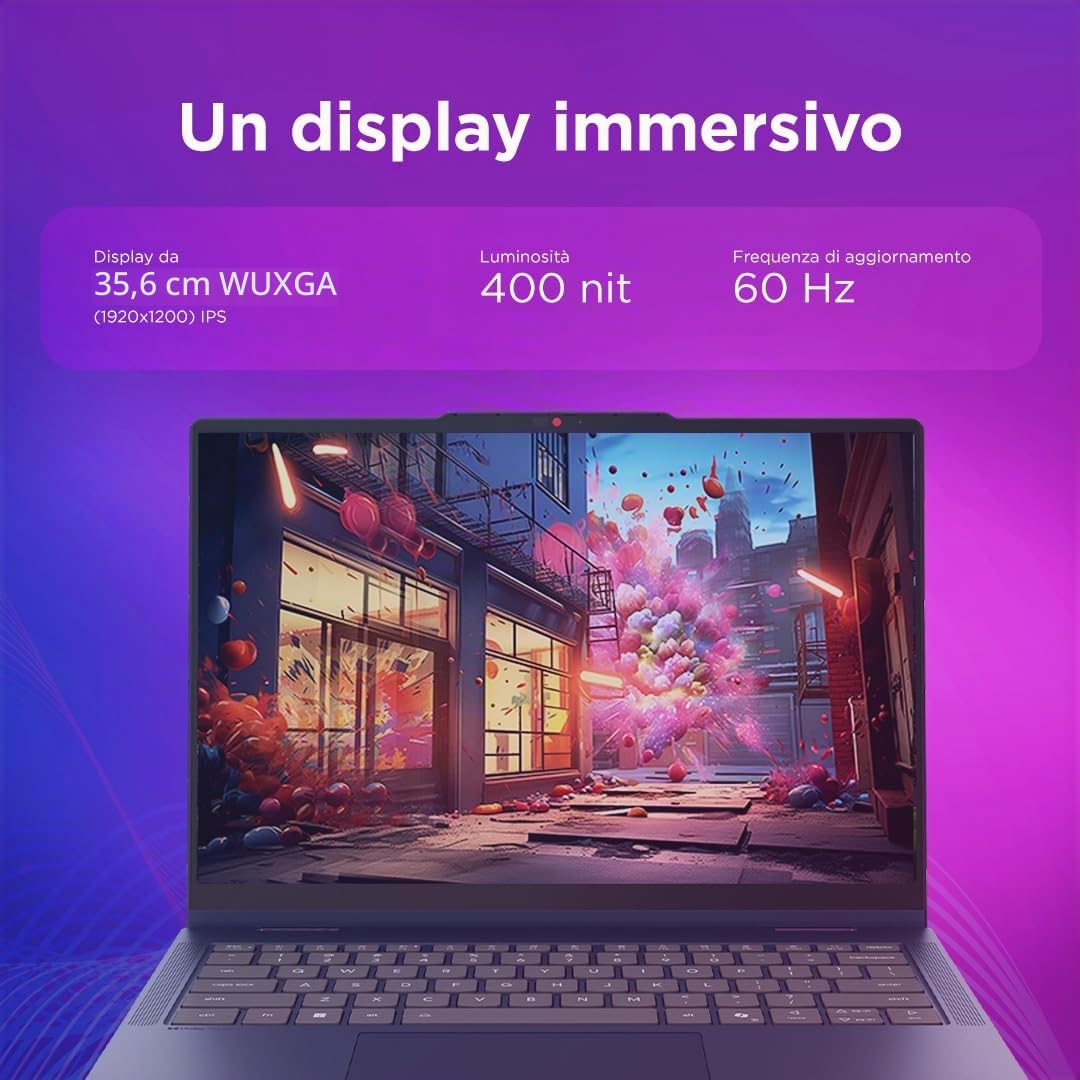 Lenovo IdeaPad 5 2in1 Notebook Display 14" Touch IPS, Intel Core Ultra 5 322, RAM 16GB, 512GB SSD, Digital Pen inclusa, Windows 11, Tastiera italiana QWERTY,Chassis in alluminio-Caricatore non incluso