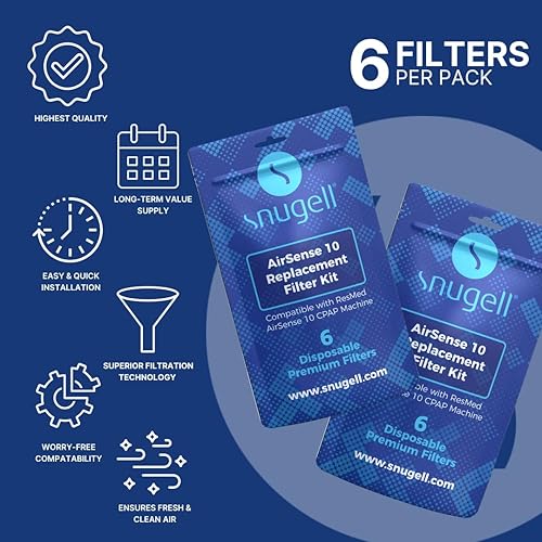 Miniatura 2 de Snugell Filtros CPAP desechables  Compatible con ResMed AirSense 10, AirCurve 10 y S9 Series  Ideal para uso doméstico y de viaje  Fácil de instalar