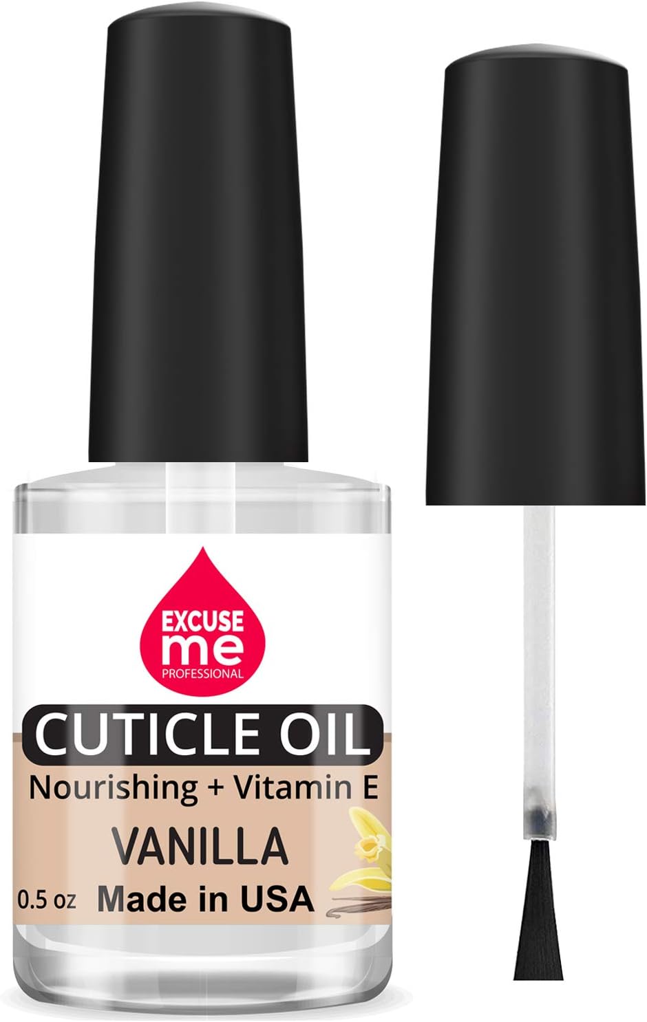 Excuse Me Professional Cuticle Oil Nourishing 0.5 oz Helps All Cracked Nails and Rigid Cuticles. (Vanilla)