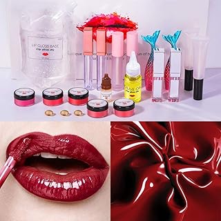 DIY Lip Gloss Making Kit, DIY Lip Gloss Set, Fun Makeup Gift Kits for Women Girls to Make Moisturizing and Shiny Lip Gloss, Lipstick Make Your Own Lip Gloss Tool Set for Lip Glaze (Moisturizing)