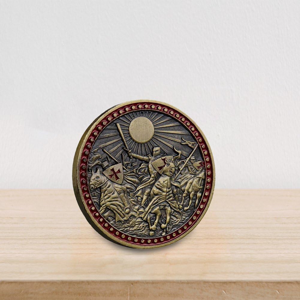 Moneta Pamiątkowa Rycerzy Templariuszy, Moneta Pamiątkowa Krzyżowca, Vintage Moneta Wyzwania, Medal Świętej Tarczy
