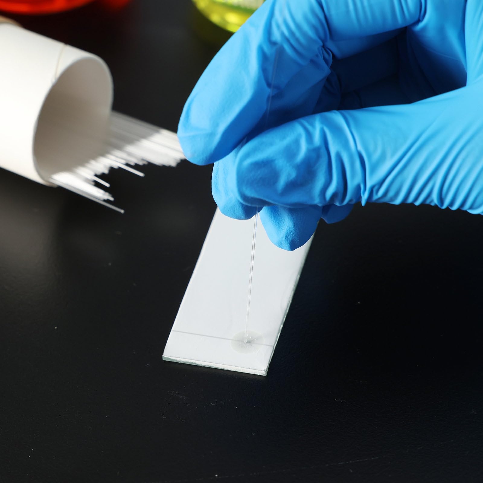 Labasics Placas TLC de vidrio, Hojas de gel de sílice para análisis de laboratorio, Capa de alta pureza, Separación rápida, 2,5 x 7,5 cm, 80 PCS