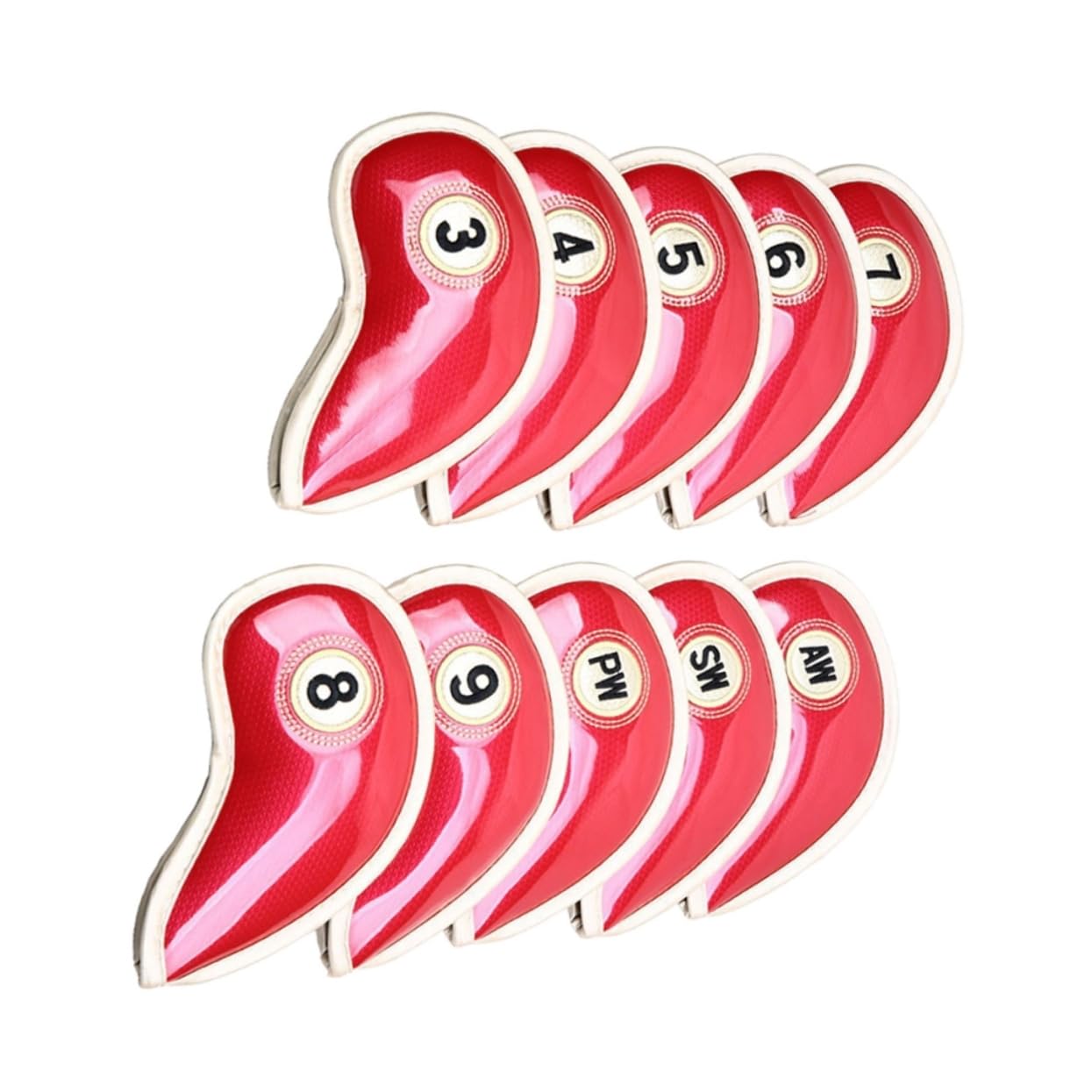 Sosoport 10pcs Set Golf Headcover Golf Accesories Head Cover Hardcore