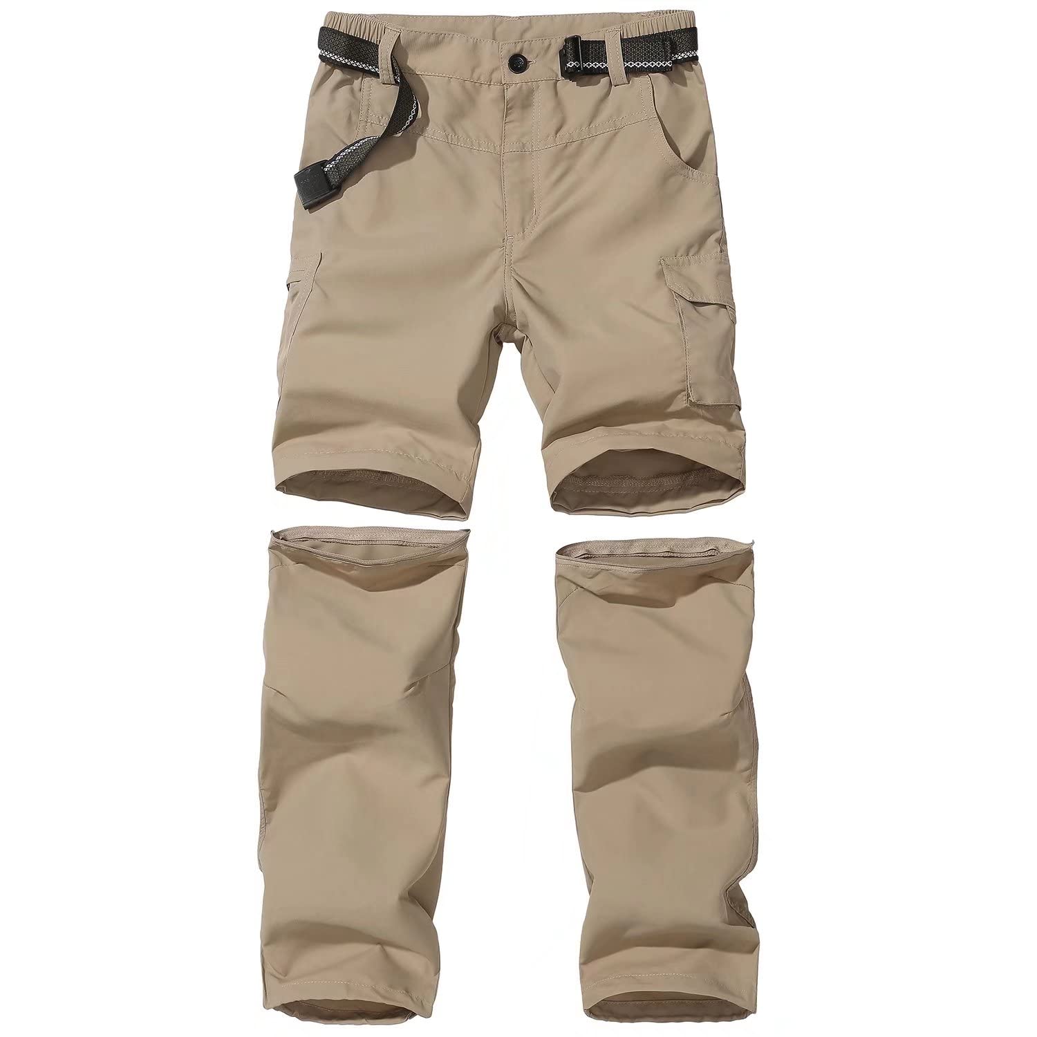 FLYGAGA Pantalon d'extérieur pour Enfants, Pantalon de Randonnée, Pantalon Cargo pour Enfants, Convertible d'escalade de Randonnée Imperméable à Séchage Rapide pour Garçon