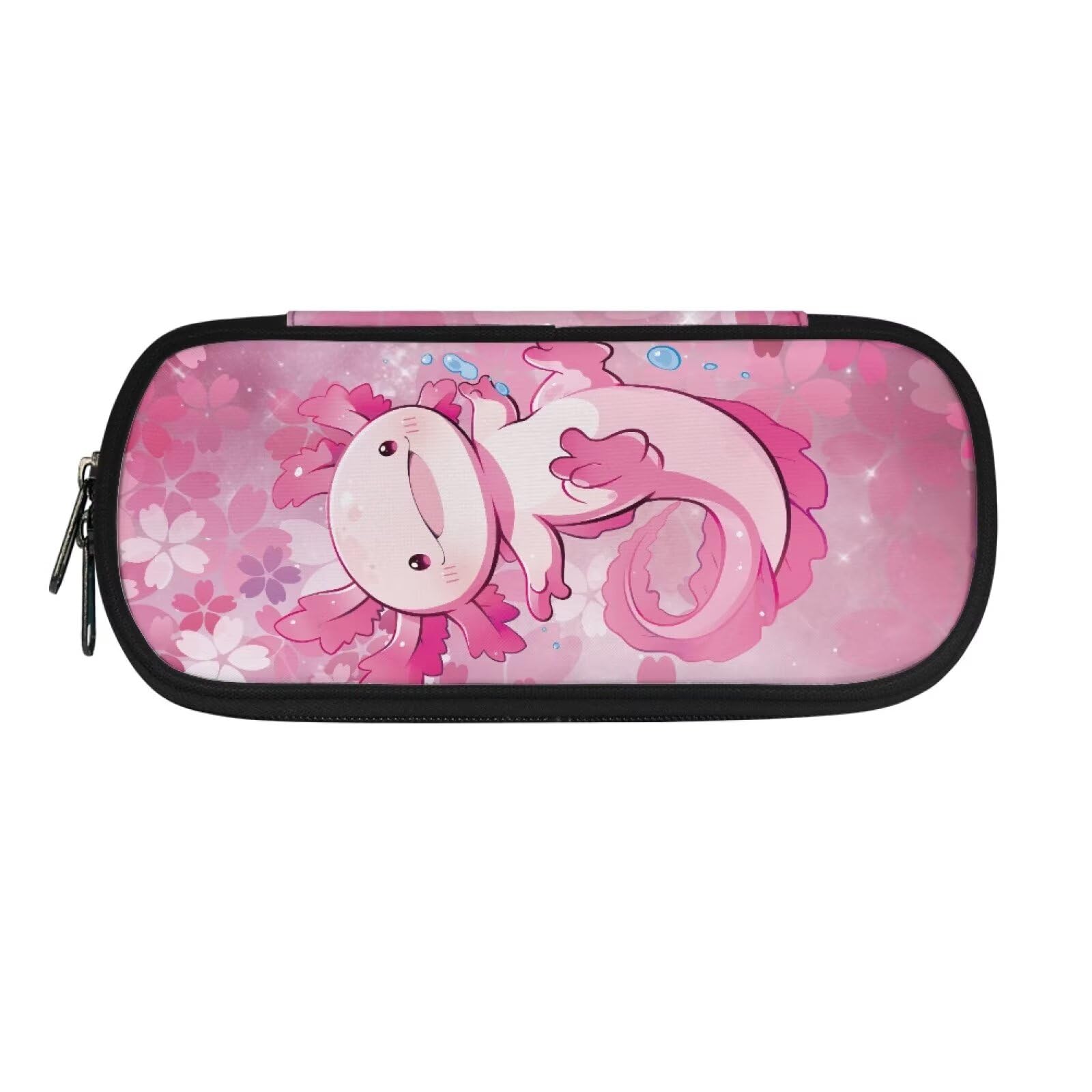 POLERO Girls Axolotl Pencil Cases Cute School Supplies Zipper Pen Holder Pencil Pouch with Compartments