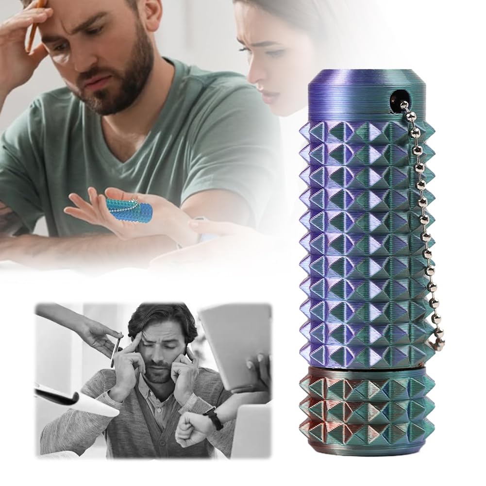 Spiky Grippie Stim Keychain, Anxiety Relief Pain Stim Bumpy Fidget Keychain, Stress, ADHD, Venting Key Pendant - Image 3