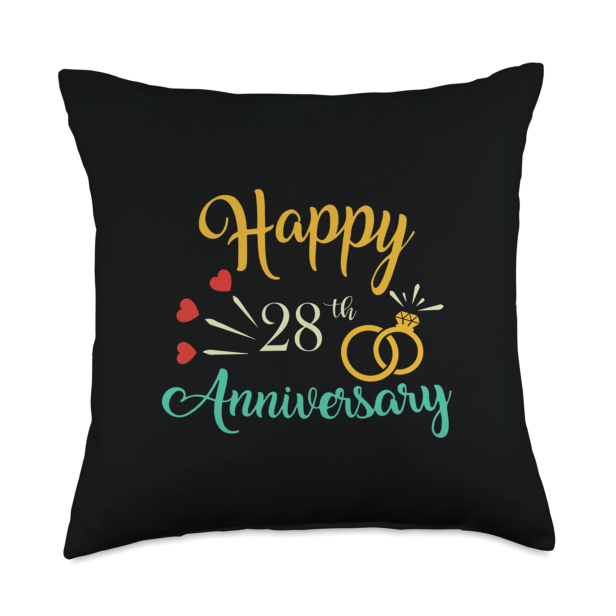Amazon.com: Happy 28Th Anniversary Gifts Co. Happy Matching Couples 28Th  Anniversary Throw Pillow, 18X18, Multicolor : Home & Kitchen