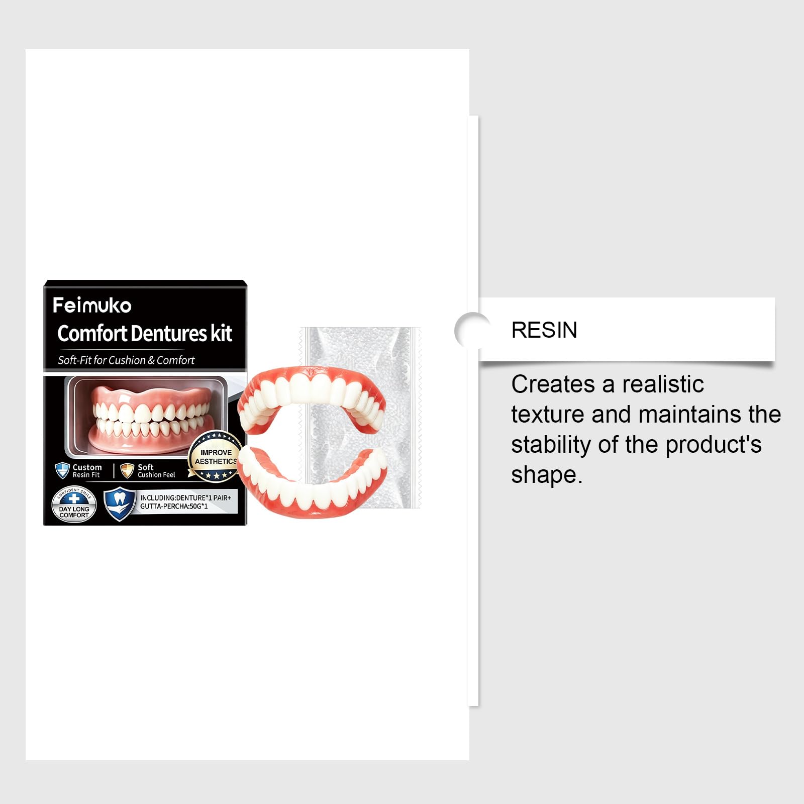 Protesi dentale in silicone – (superiore + inferiore) con adesivo 10 g