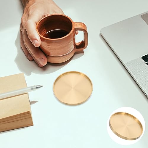 Miniatura 4 de 5 posavasos de cobre para bebidas, tapetes modernos para tazas de té, almohadillas aislantes elegantes para el hogar, hoteles y restaurantes y